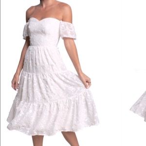 Dress the Population River Off-the-Shoulder Midi Dress